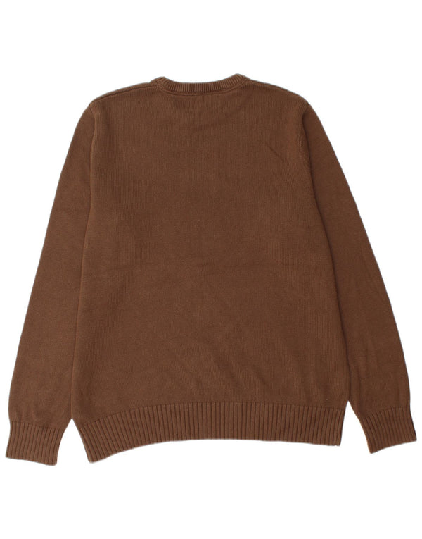 Eddie Bauer Mens Crew Neck Jumper Sweater Large Brown Cotton
