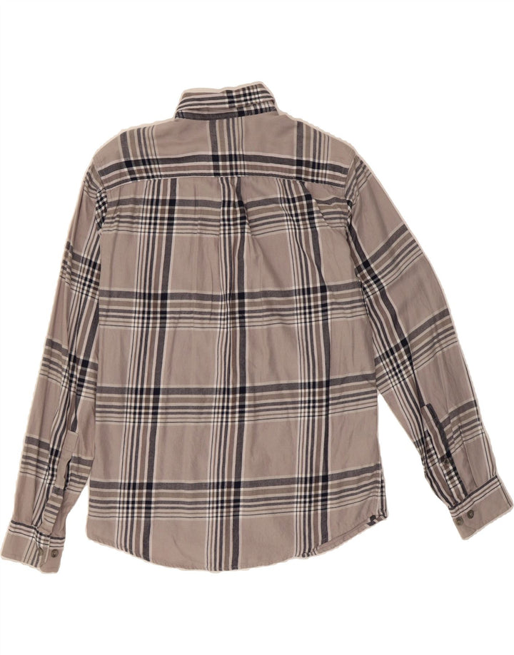 EDDIE BAUER Mens Classic Fit Flannel Shirt Small Grey Check Cotton Vintage Eddie Bauer and Second-Hand Eddie Bauer from Messina Hembry 