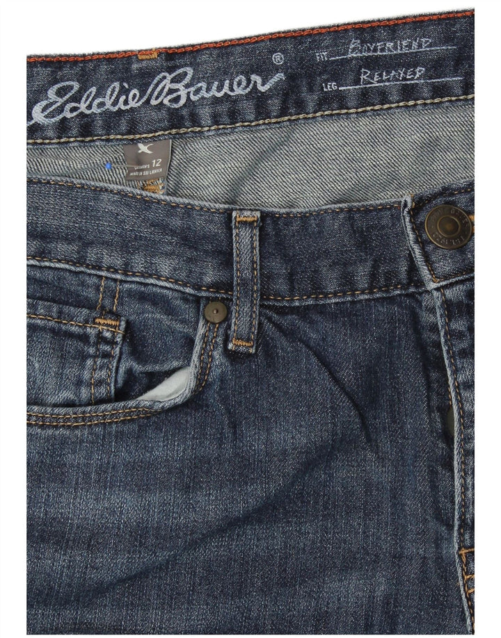 Eddie Bauer Womens Boyfriend Tapered Jeans US 12 Large W34 L30 Blue Cotton