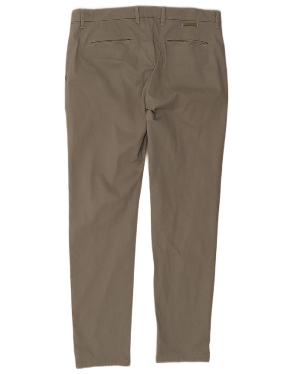 SIVIGLIA Mens Slim Chino Trousers W36 L32 Grey Cotton