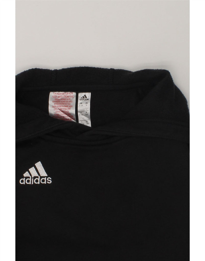 ADIDAS Boys Hoodie Jumper 9-10 Years Black Cotton | Vintage Adidas | Thrift | Second-Hand Adidas | Used Clothing | Messina Hembry 