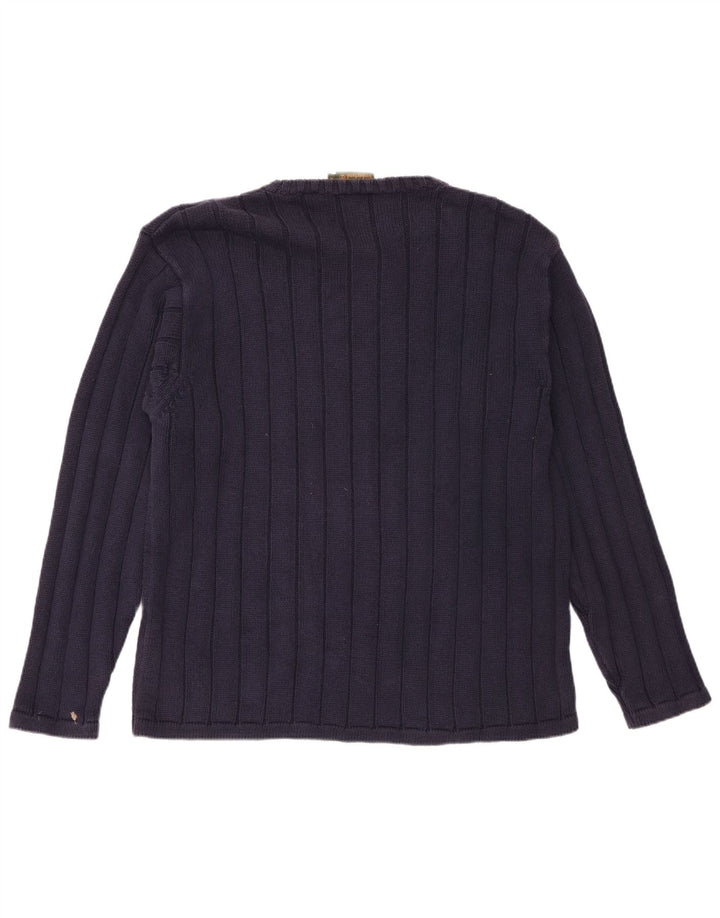 Timberland Mens Crew Neck Jumper Sweater Medium Navy Blue Cotton