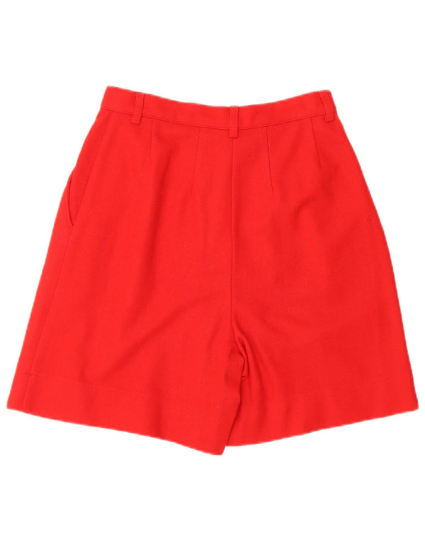 BENETTON Womens High Waist Pegged Casual Shorts IT 40 Small W24 Red Wool