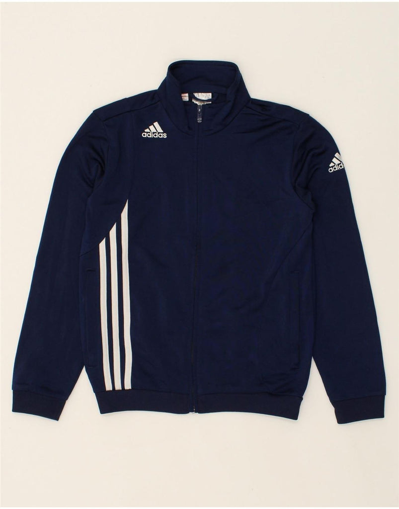 ADIDAS Boys Tracksuit Top Jacket 9-10 Years Navy Blue Polyester | Vintage Adidas | Thrift | Second-Hand Adidas | Used Clothing | Messina Hembry 