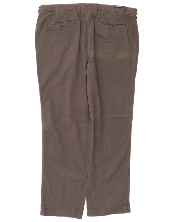 Marks & Spencer Mens Blue Harbour Straight Chino Trousers W40 L31 Grey