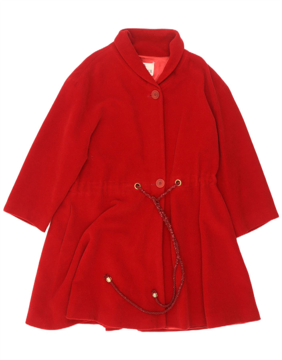 Deni-Cler Womens Oversized Overcoat UK 10 Small Red Wool