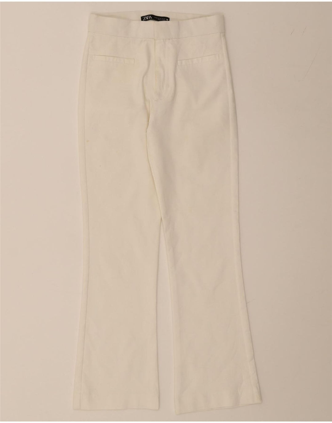ZARA Womens Bootcut Casual Trousers XS W24 L26 White Vintage Zara and Second-Hand Zara from Messina Hembry 
