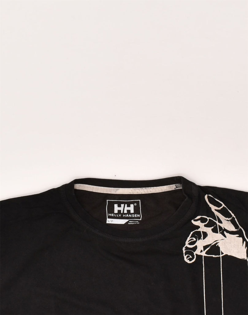 HELLY HANSEN Mens Graphic Top Long Sleeve Small Black Cotton | Vintage Helly Hansen | Thrift | Second-Hand Helly Hansen | Used Clothing | Messina Hembry 