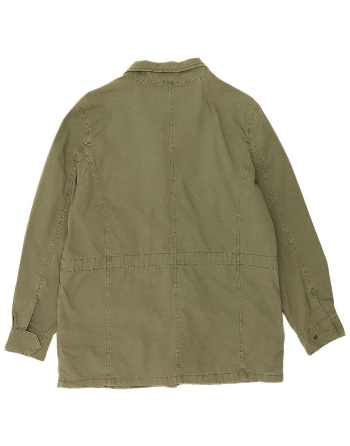 Marks & Spencer Womens Oversized Utility Jacket UK 8 Small Green Cotton