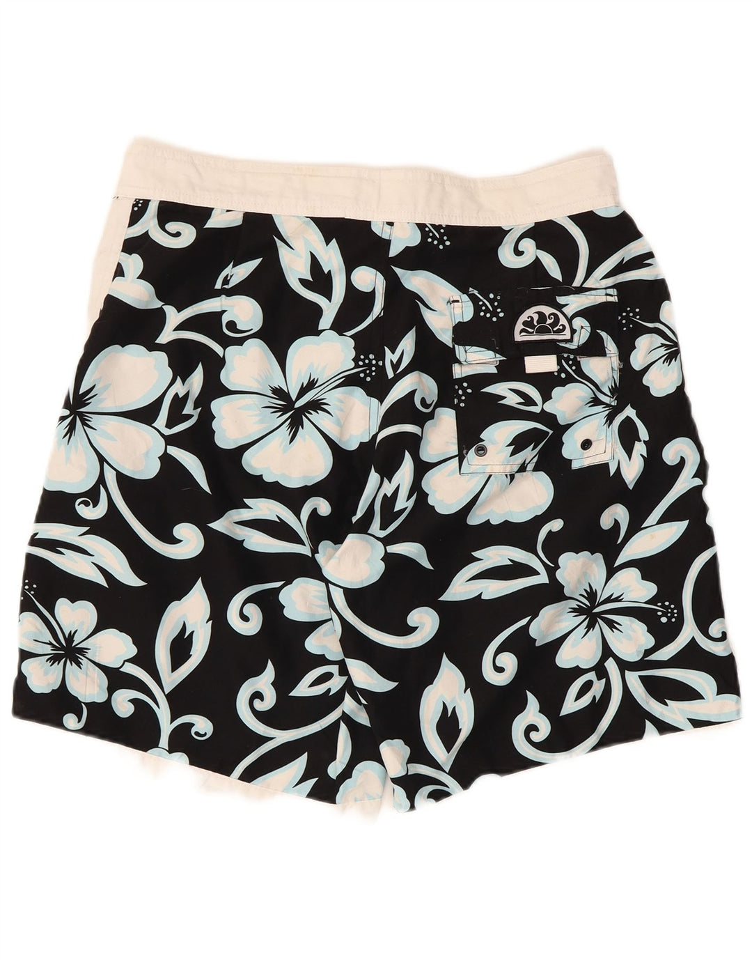 Sundek Mens Swimming Shorts IT 50 Large  Black Floral Polyester