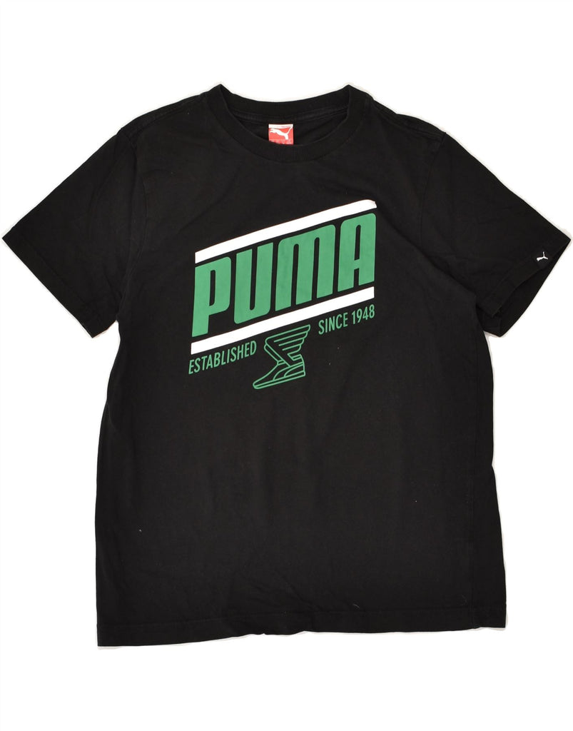 PUMA Boys Graphic T-Shirt Top 13-14 Years XL Navy Blue Cotton | Vintage Puma | Thrift | Second-Hand Puma | Used Clothing | Messina Hembry 