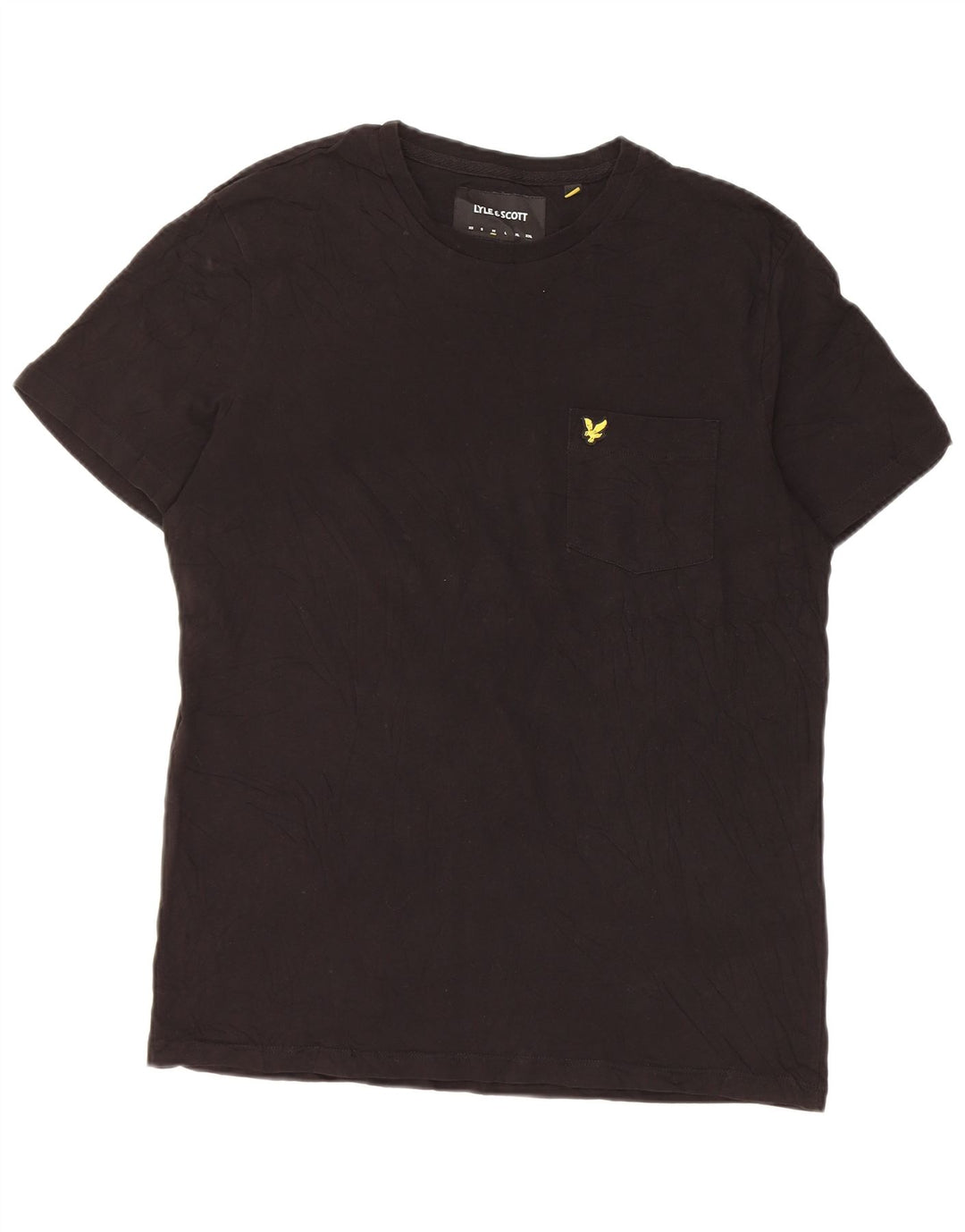 Lyle & Scott Mens T-Shirt Top Medium Black Cotton