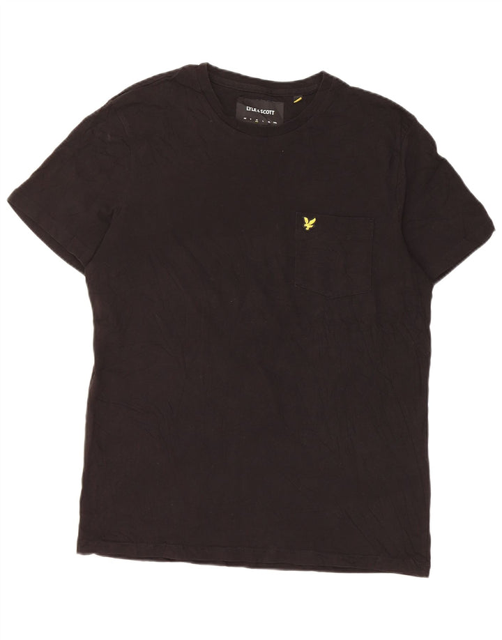 Lyle & Scott Mens T-Shirt Top Medium Black Cotton