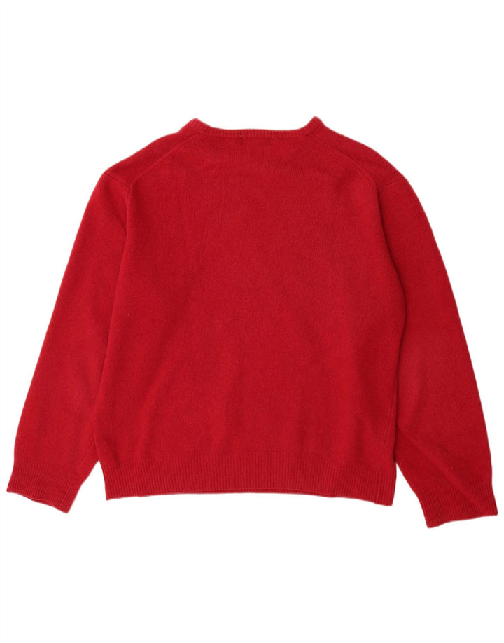 Kappa Mens Boat Neck Jumper Sweater Large Red Lambswool