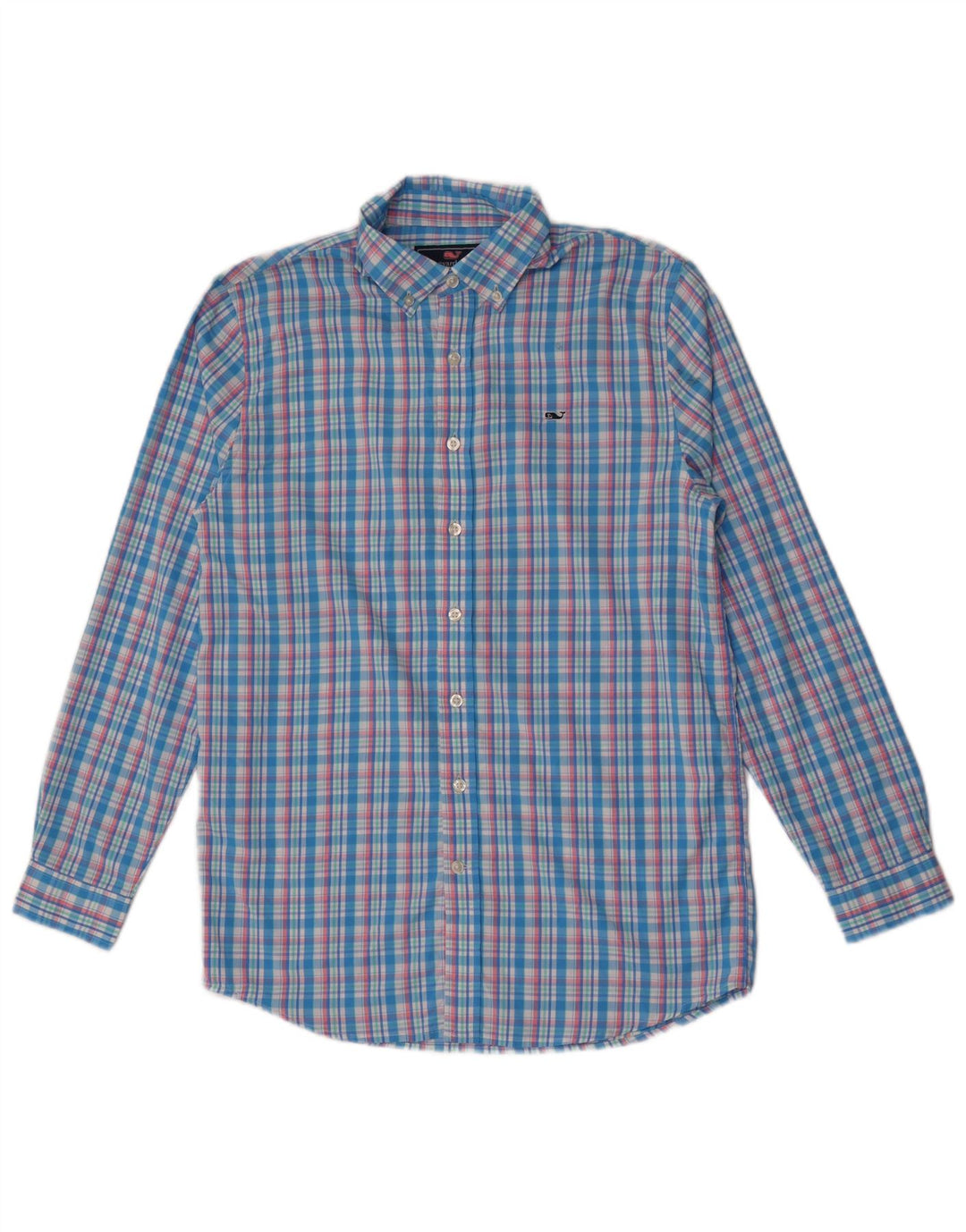Vineyard Vines Boys Shirt 15-16 Years XL Blue Check Nylon