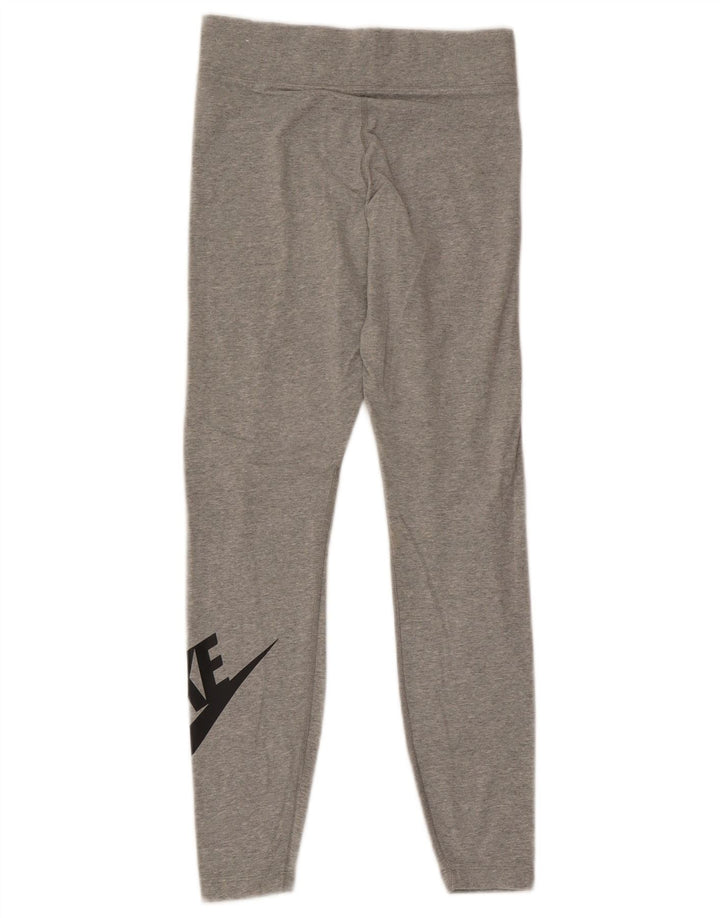 Nike Womens Graphic Leggings UK 8 Small Grey Cotton
