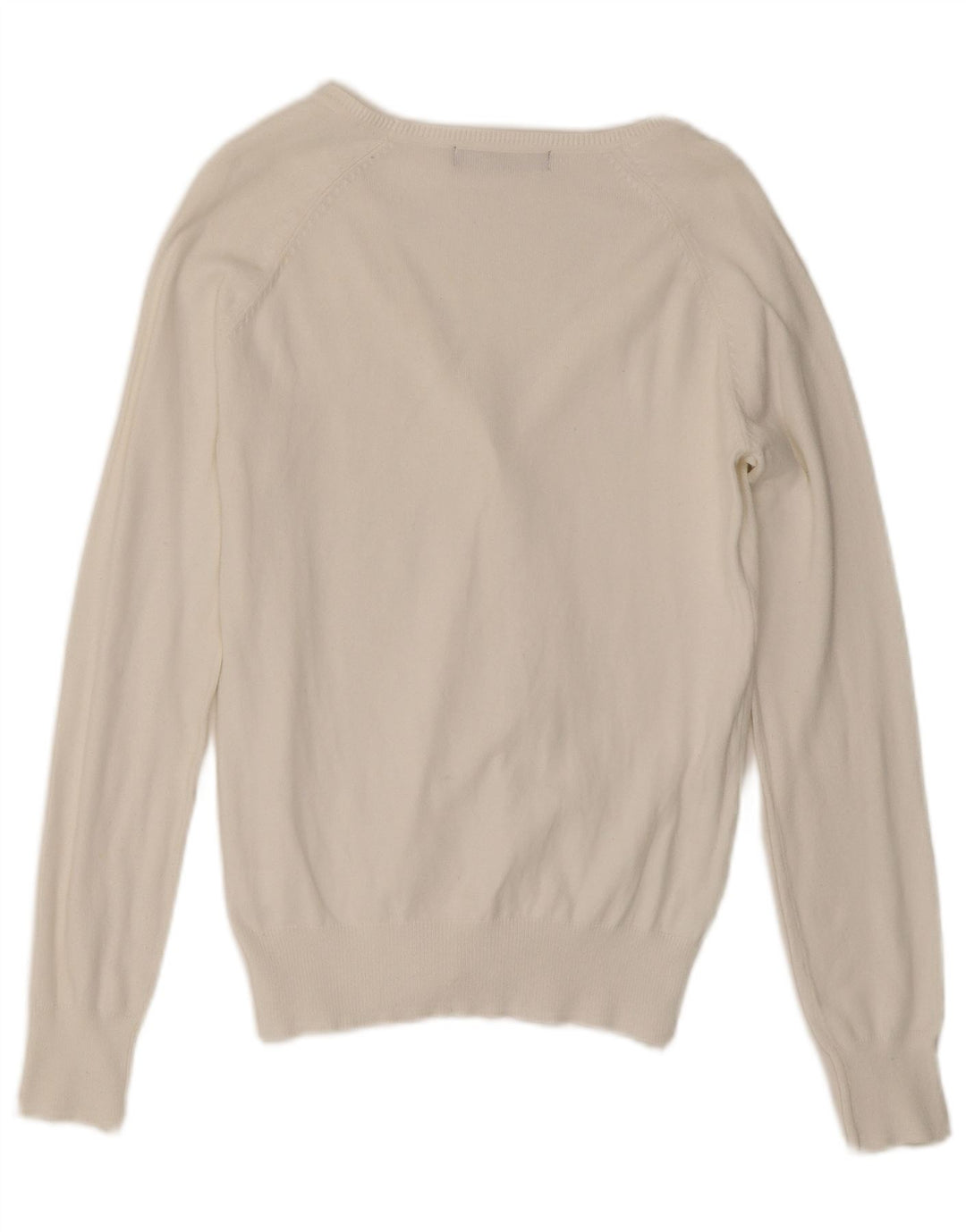 ZARA Womens Cardigan Sweater UK 12 Medium White Cotton
