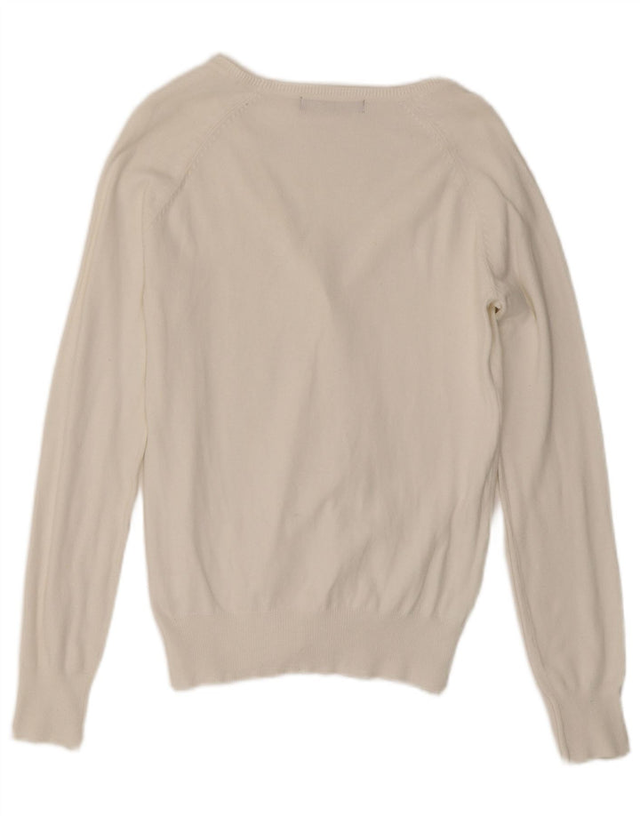 ZARA Womens Cardigan Sweater UK 12 Medium White Cotton