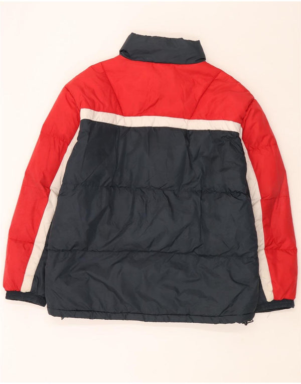 Fila Mens Padded Jacket IT 56 XL Navy Blue Colourblock