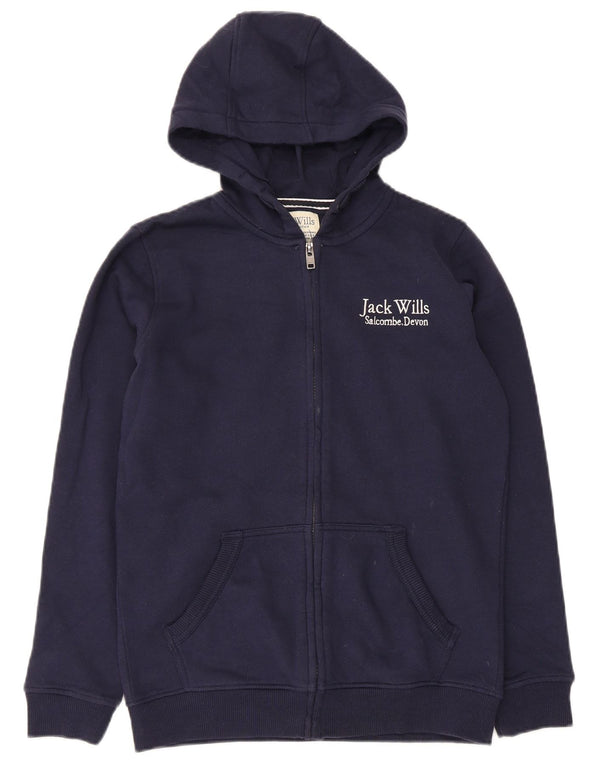 Jack Wills Boys Salcombe Devon Zip Hoodie Sweater 12-13 Years Navy Blue