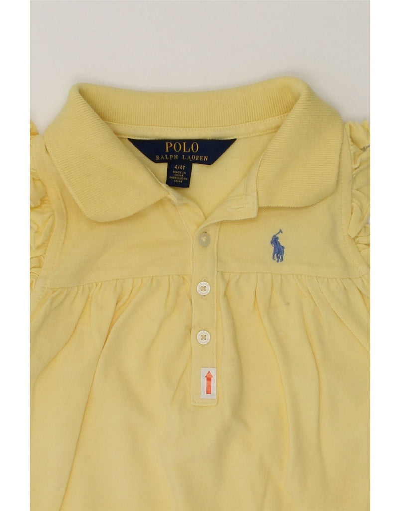 POLO RALPH LAUREN Girls Sleeveless Polo Dress 3-4 Years Yellow | Vintage Polo Ralph Lauren | Thrift | Second-Hand Polo Ralph Lauren | Used Clothing | Messina Hembry 