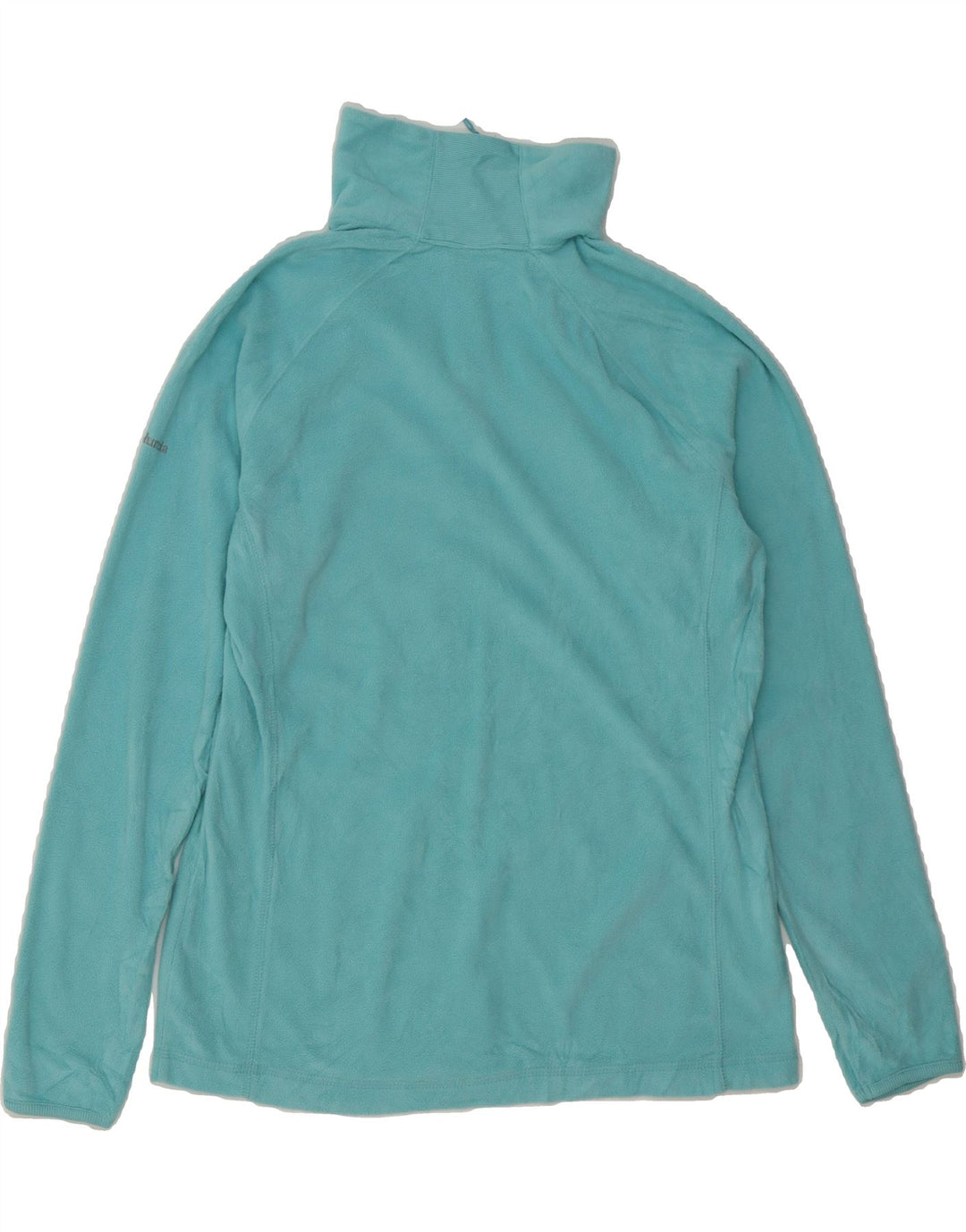 COLUMBIA Womens Zip Neck Fleece Jumper UK 16 Large Turquoise Polyester Vintage Columbia and Second-Hand Columbia from Messina Hembry 