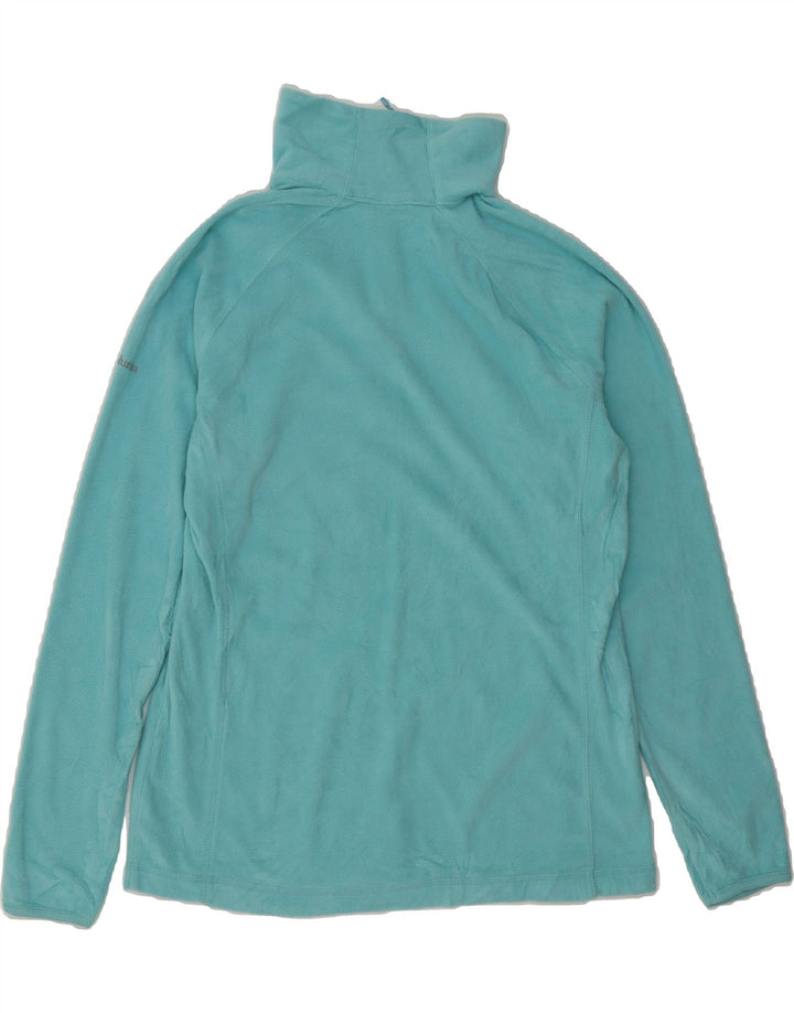 COLUMBIA Womens Zip Neck Fleece Jumper UK 16 Large Turquoise Polyester Vintage Columbia and Second-Hand Columbia from Messina Hembry 