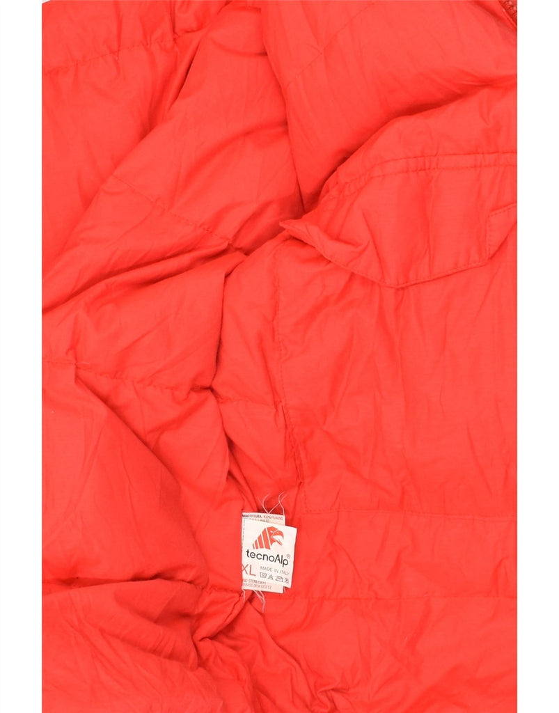 VINTAGE Mens Hooded Padded Jacket UK 42 XL Red Colourblock Polyamide | Vintage Vintage | Thrift | Second-Hand Vintage | Used Clothing | Messina Hembry 
