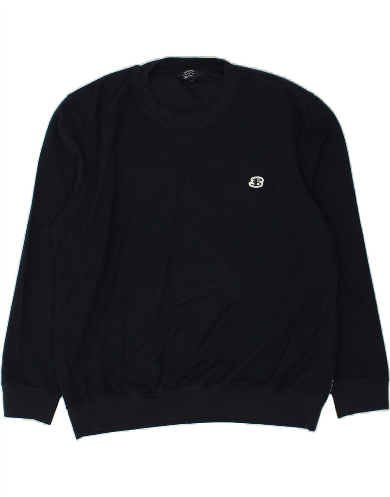 BEN SHERMAN Mens Sweatshirt Jumper Large Navy Blue Cotton | Vintage Ben Sherman | Thrift | Second-Hand Ben Sherman | Used Clothing | Messina Hembry 