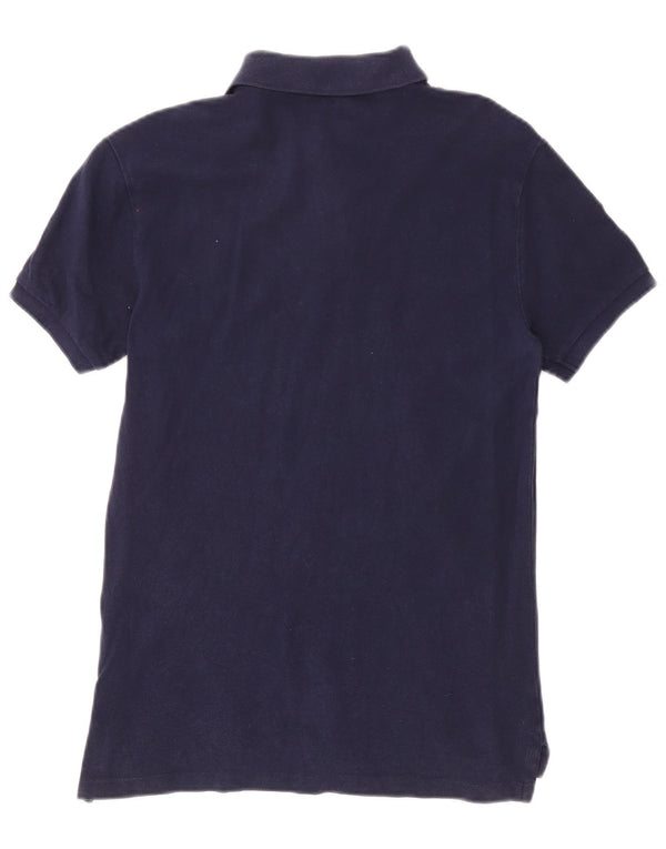 Polo Ralph Lauren Mens Graphic Slim Fit Polo Shirt Medium Navy Blue Cotton