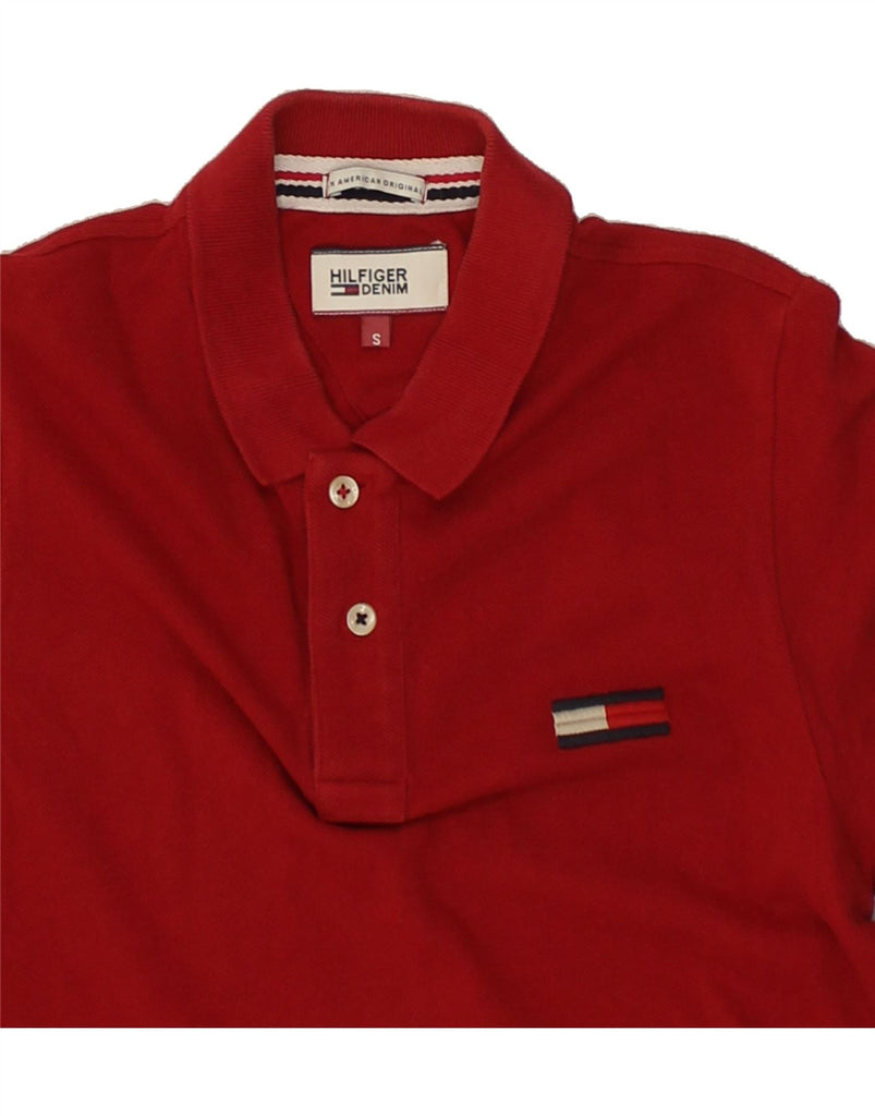 TOMMY HILFIGER Mens Polo Shirt Small Red Cotton | Vintage Tommy Hilfiger | Thrift | Second-Hand Tommy Hilfiger | Used Clothing | Messina Hembry 