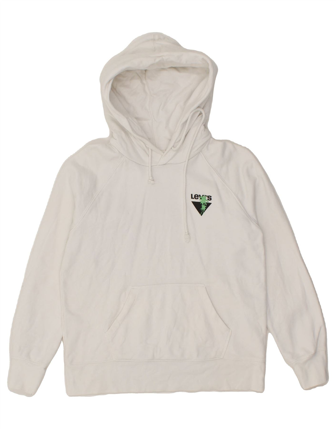LEVI'S Mens Graphic Hoodie Jumper XS White Cotton Vintage Levi's and Second-Hand Levi's from Messina Hembry 