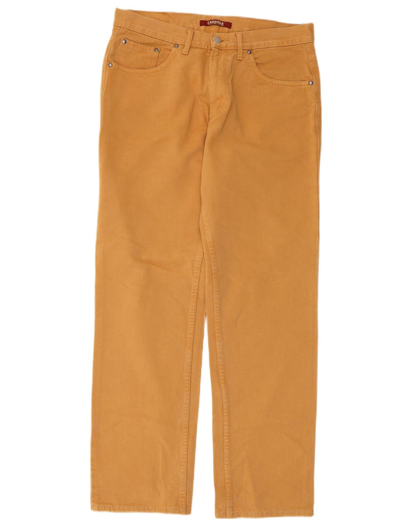 Carrera Mens Straight Casual Trousers W34 L31 Yellow Cotton