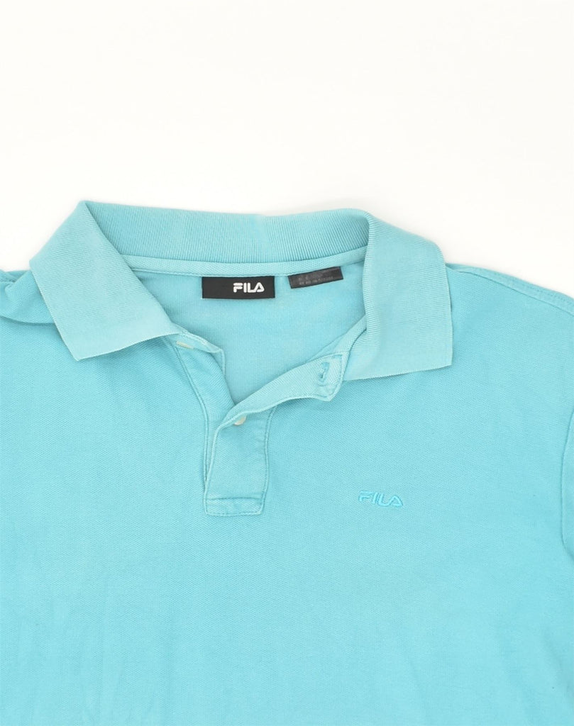 FILA Mens Polo Shirt Small Blue Cotton | Vintage Fila | Thrift | Second-Hand Fila | Used Clothing | Messina Hembry 