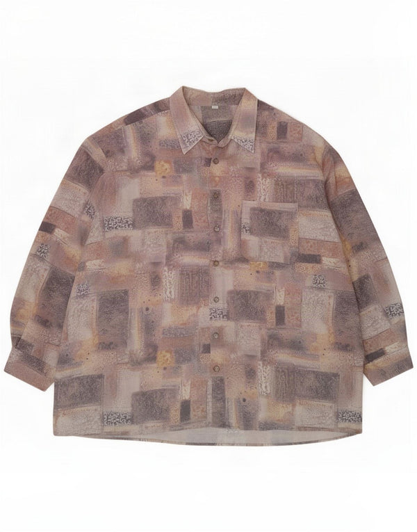Vintage Mens Abstract Pattern Shirt Size 48 3XL Multicoloured