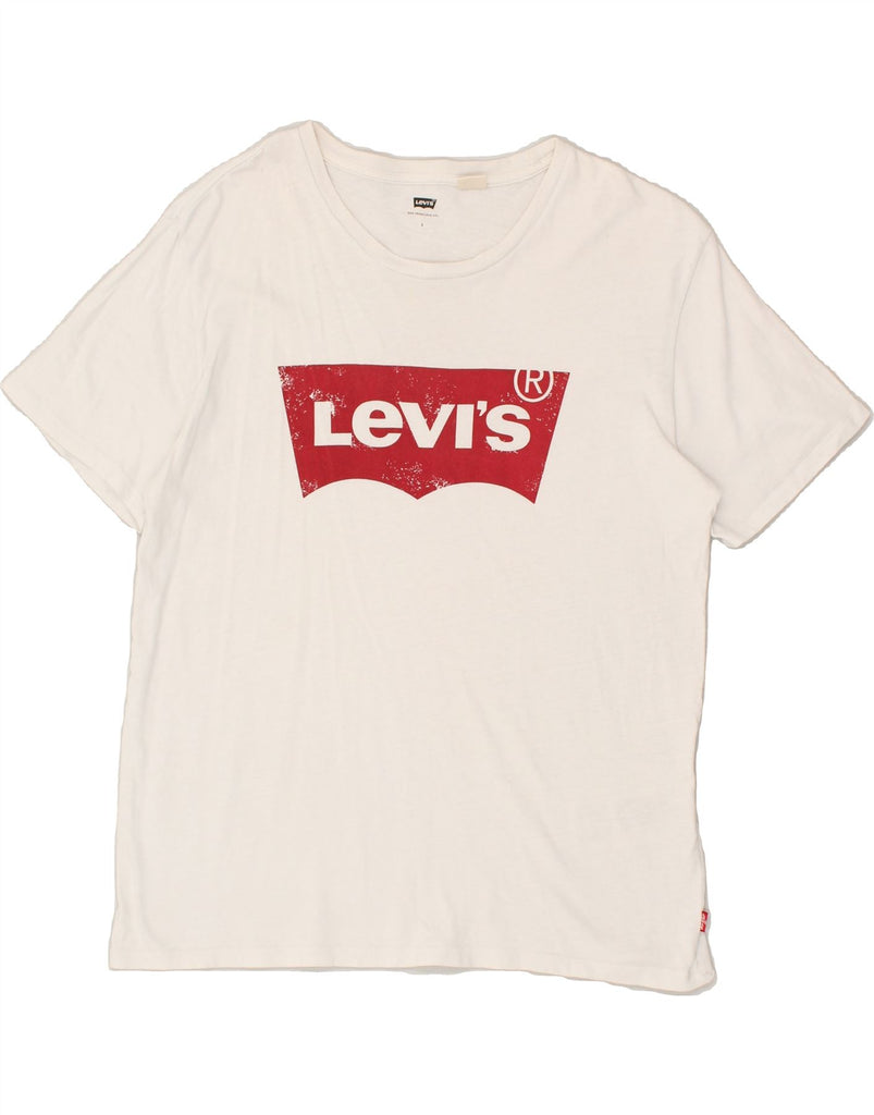 LEVI'S Mens Graphic T-Shirt Top Large White Cotton | Vintage Levi's | Thrift | Second-Hand Levi's | Used Clothing | Messina Hembry 