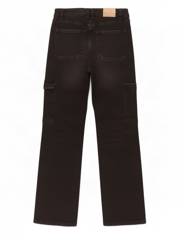 Zara Boys Cargo High Waist Jeans 13-14 Years W27 L28 Black