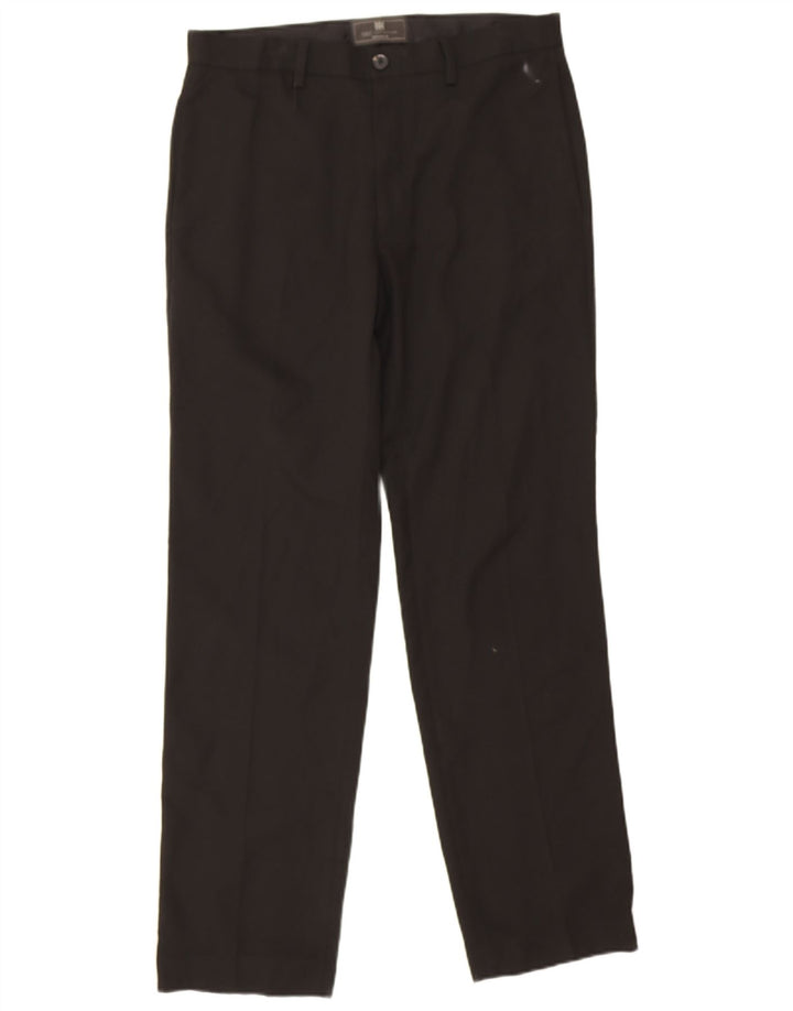 Marks & Spencer Womens Straight Chino Trousers W32 L31 Black Polyester