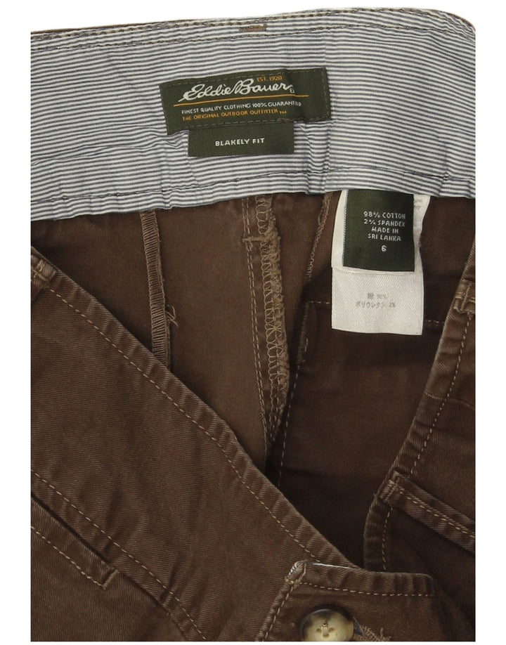 EDDIE BAUER Womens Blakely Fit Chino Shorts US 6 Medium W30 Brown Cotton
