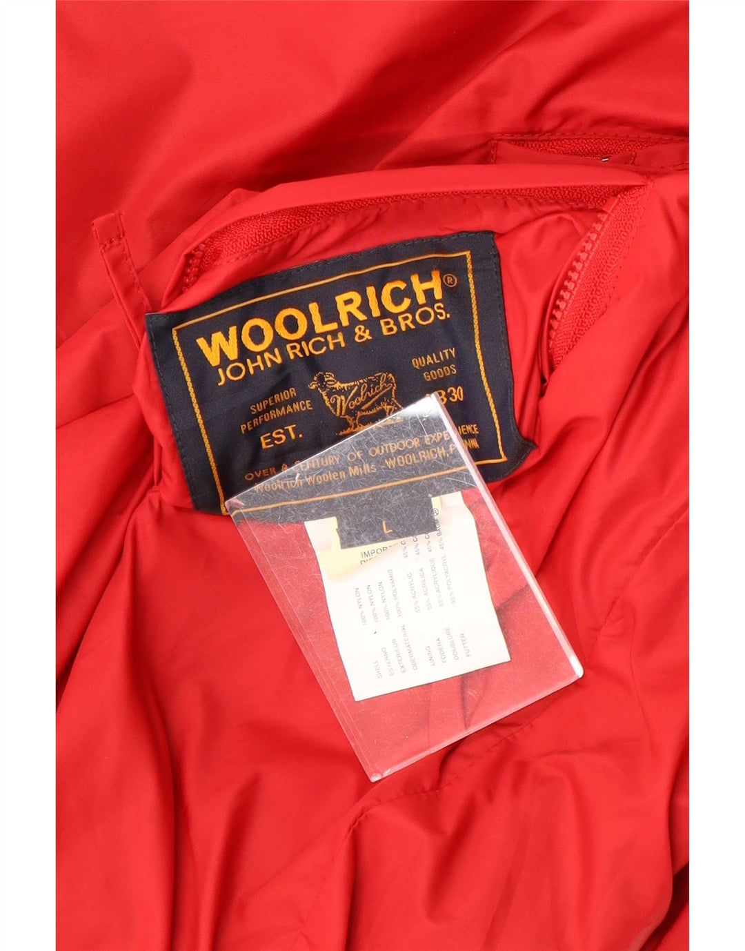 WOOLRICH Mens Bomber Reversible Jacket UK 40 Large Red Nylon