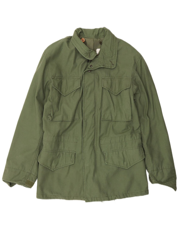 ALPHA INDUSTRIES Mens Utility Jacket UK 36 Small Green Cotton