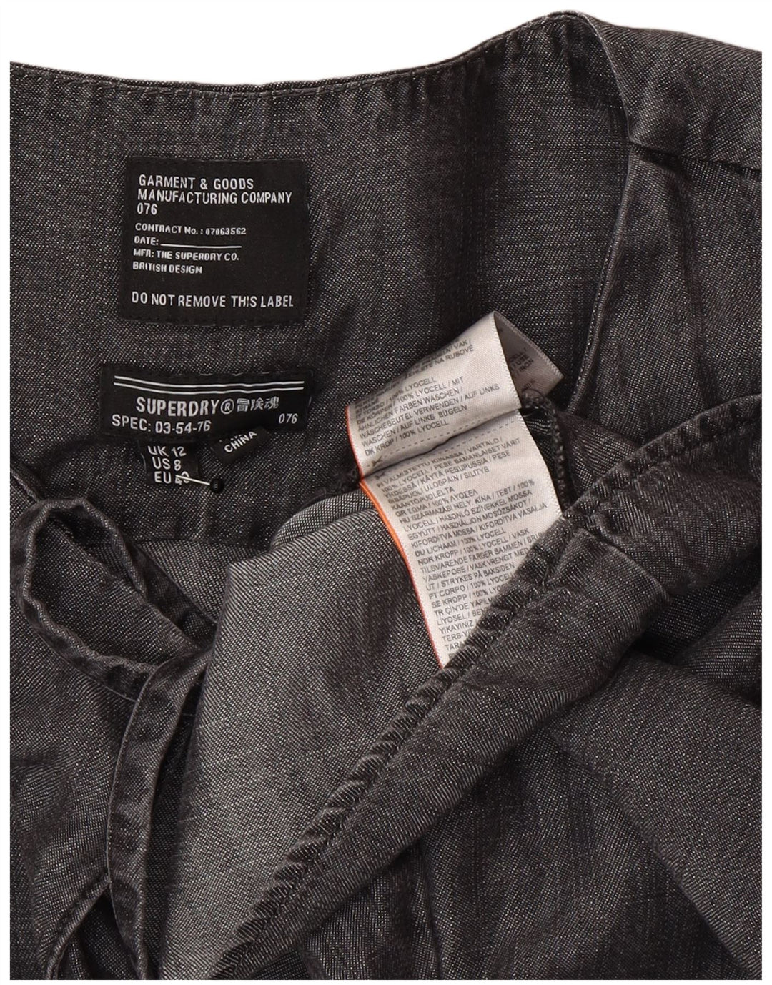 Superdry Womens Long Sleeve A-Line Dress UK 12 Medium  Grey Lyocell