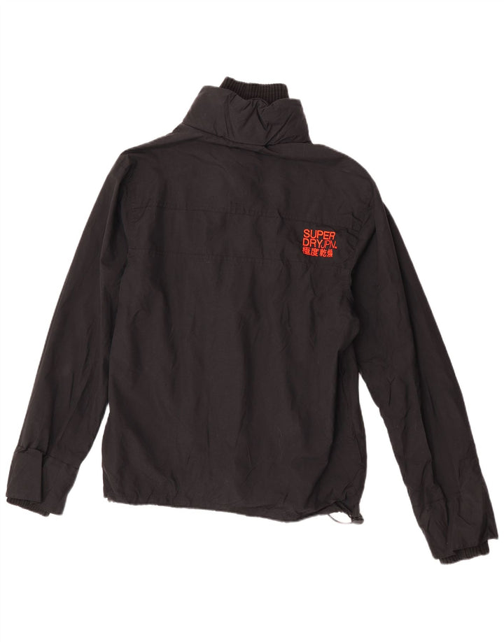 Superdry Womens Rain Jacket UK 16 Large Black Nylon
