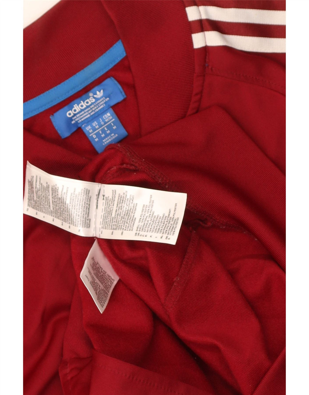 Adidas Mens Tracksuit Top Jacket Medium Maroon Polyester
