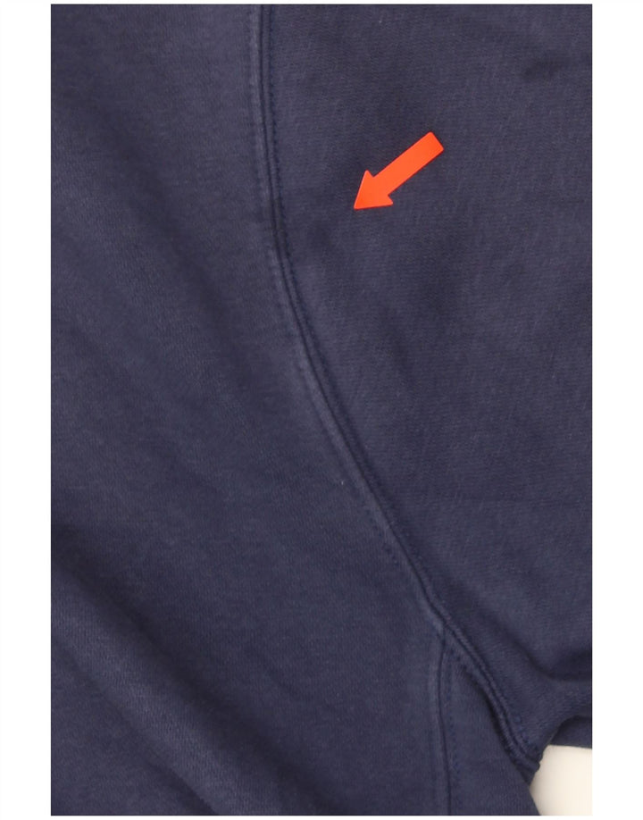 NIKE Mens Zip Hoodie Sweater Medium Navy Blue Cotton