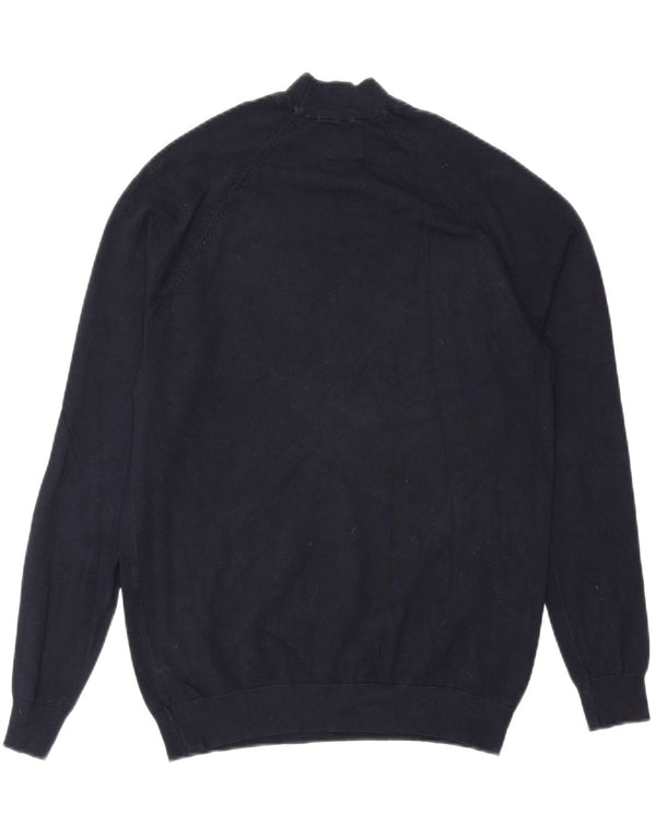 Zara Womens Turtle Neck Jumper Sweater UK 10 Small Navy Blue Viscose