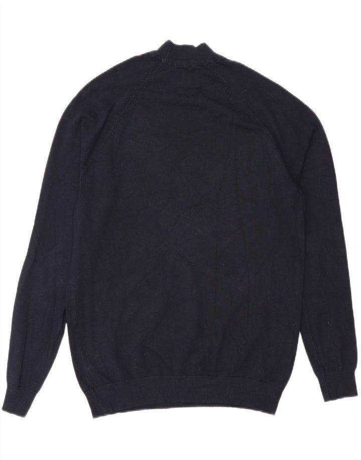 Zara Womens Turtle Neck Jumper Sweater UK 10 Small Navy Blue Viscose