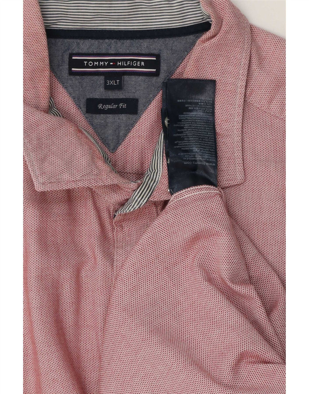 Tommy Hilfiger Mens Tall Regular Fit Shirt 3XL Red Cotton
