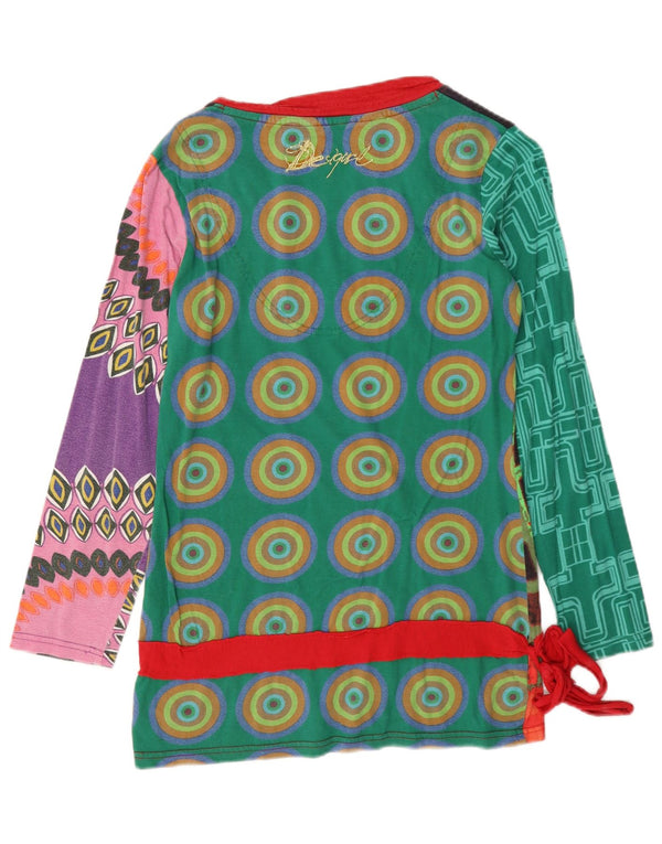 Desigual Womens Graphic Top Long Sleeve UK 14 Large Multicoloured Geometric