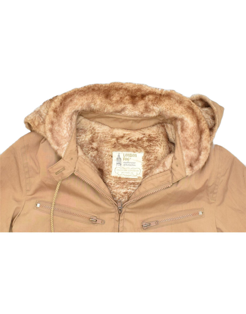 LONDON FOG Girls Hooded Parka Jacket 9-10 Years Brown Cotton Classic | Vintage | Thrift | Second-Hand | Used Clothing | Messina Hembry 